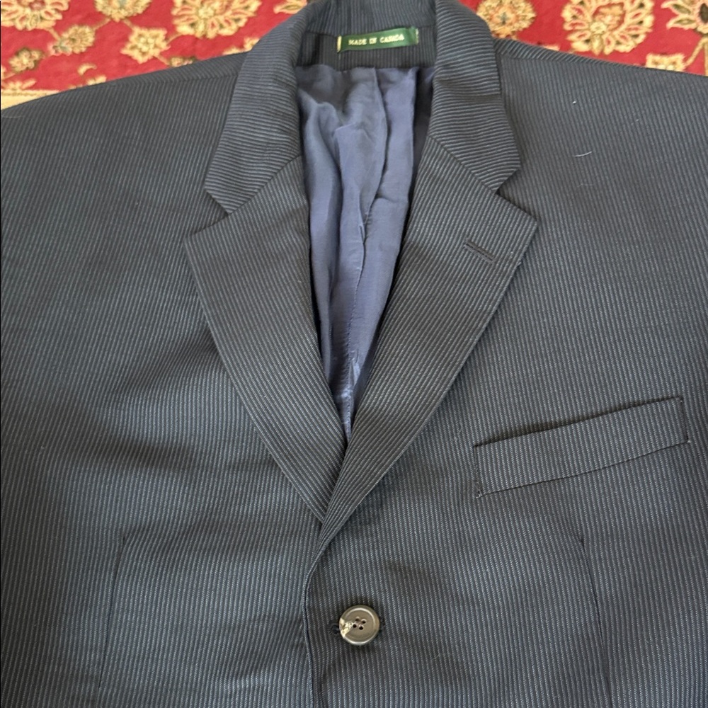 Lauren Ralph Lauren Mens Wool Blazer Sports Coat Size 42R Pin Striped (TD)